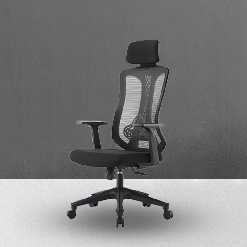 Contemporary High Back Office Chair Black Desk Microfiber Swivel Chair