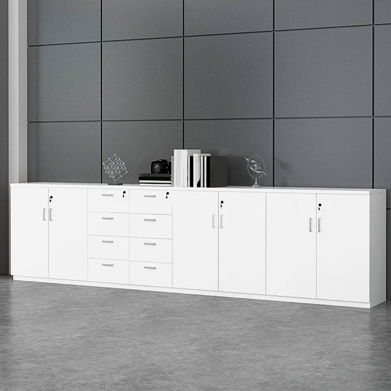 Lateral Engineered Wood File Cabinet White Modern Filing Cabinet