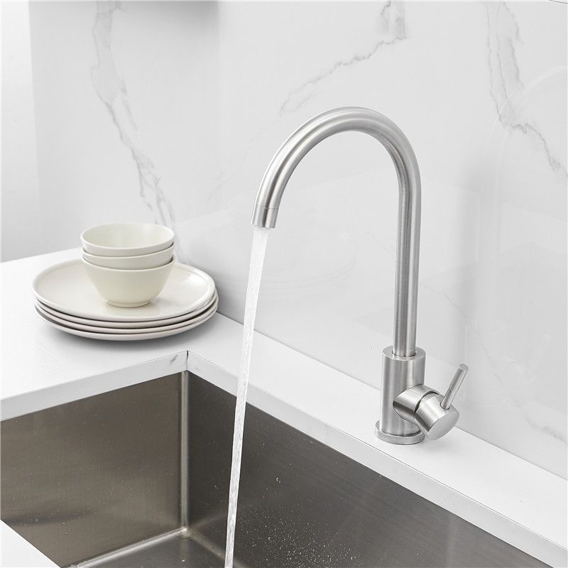 Modern Bridge Kitchen Faucet Stainless Steel High Arch Bar Prep Kitchen Faucet