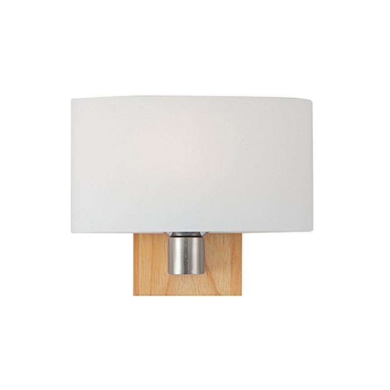 Vidrio blanco Iluminación de pared ovalada Modernista 1 Cabeza Luz de luz con placa de madera rectangular