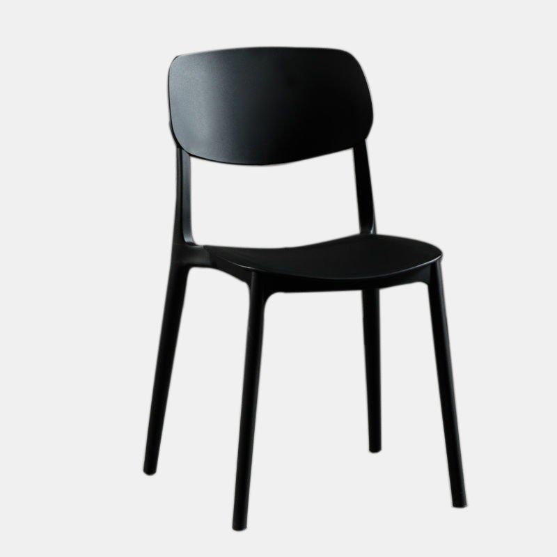 Scandinavian Plastic Dining Armless Chair Open Back Side Chairs for Home