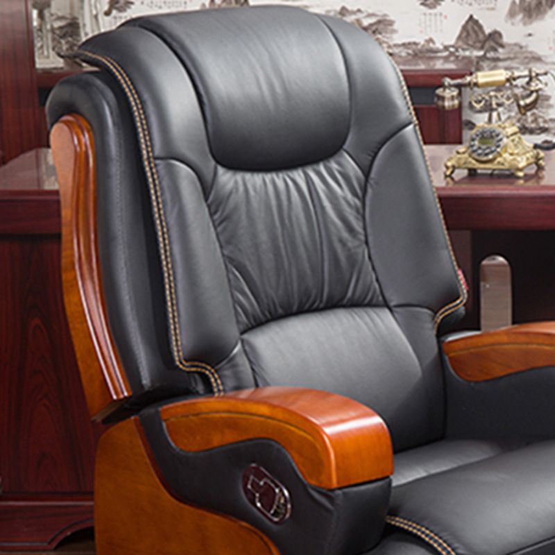 Modern Office Chair Leather Tilt Mechanism No Distressing Ergonomic Slide Chair