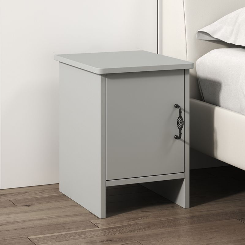 Modern Bedside Cabinet Right Side Grey Imitation Wood Night Table with Door