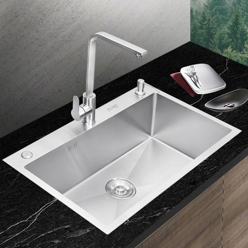 Contemporary Kitchen Sink Stainless Steel Drain Assembly Kitchen Sink