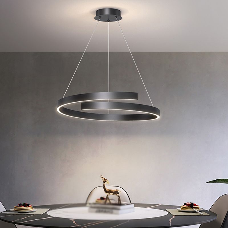 Linear Shape Metal Pendant Light Fixture Modern Single Light Hanging Light Fixture