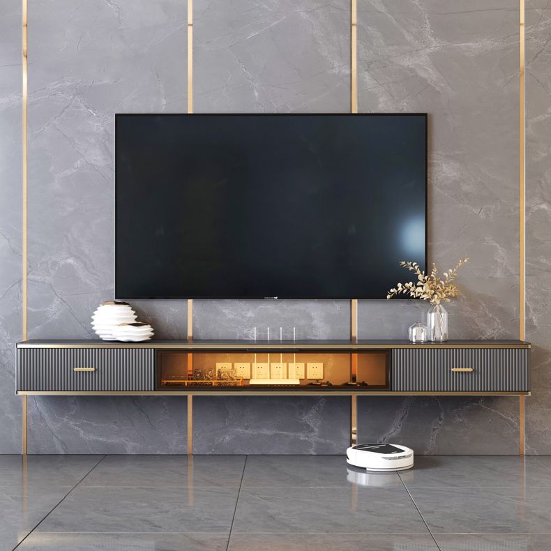 Glam Stone Wall-mounted TV Stand 2 Drawers and 1-Door TV Cabinet