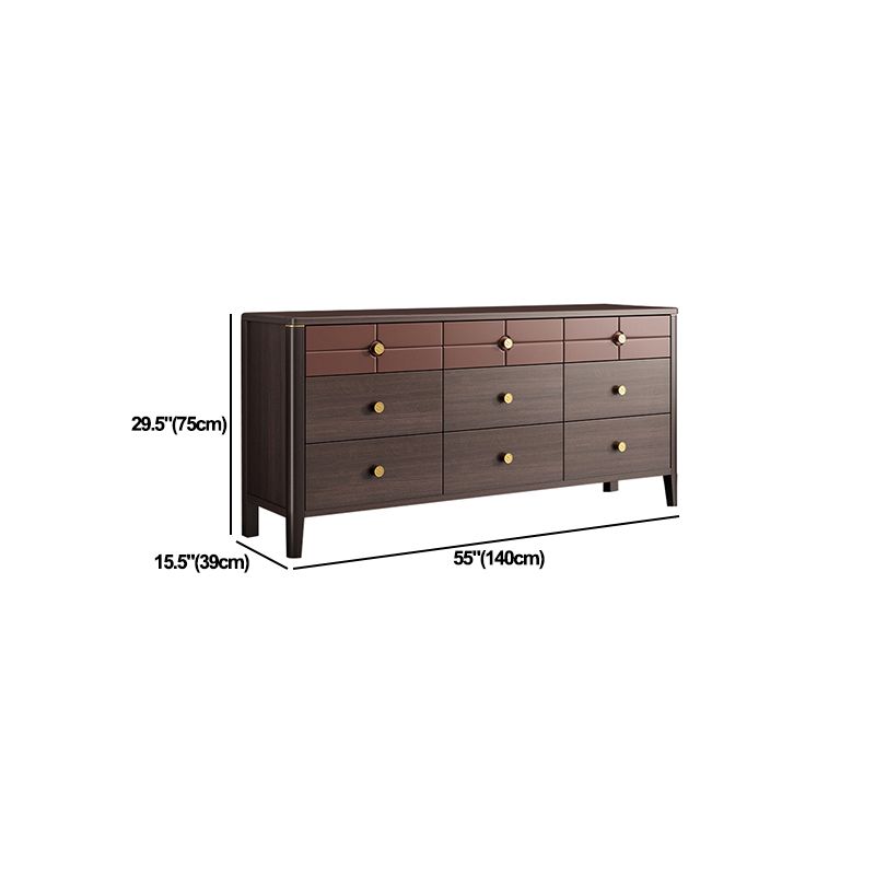 15.5" D Retro Style Brown Storage Chest Living Room Dresser with Drawers