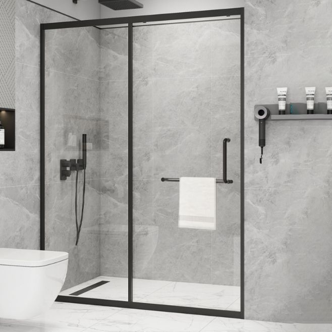 Metal Frame Single Sliding Shower Doors Modern Transparent Shower Shower Bath Door
