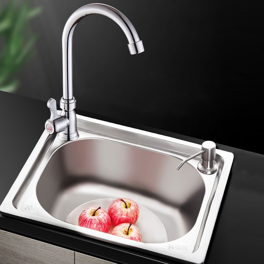 Modern Style Kitchen Sink Stainless Steel Single Bowl Kitchen Sink with Basket Strainer