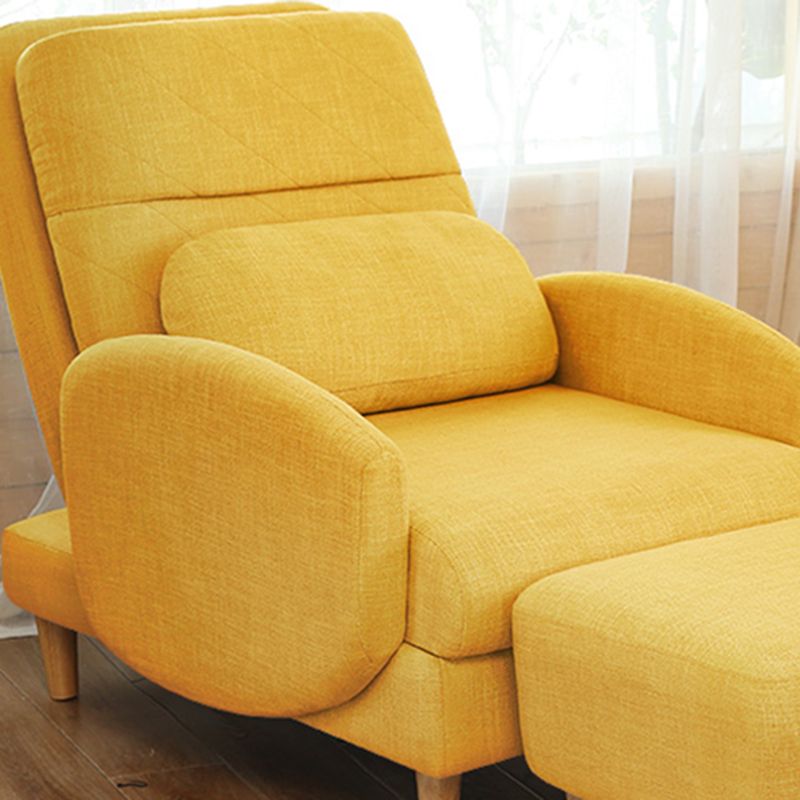 Linen Standard Recliner with Extended Footrest and Removable Cushions