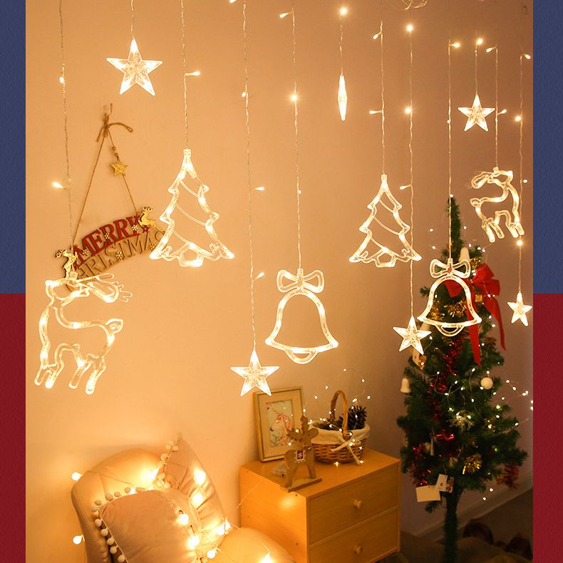 Christmas Tree and Deer Starry Light Strip Nordic Plastic Clear LED String Light for Bedroom
