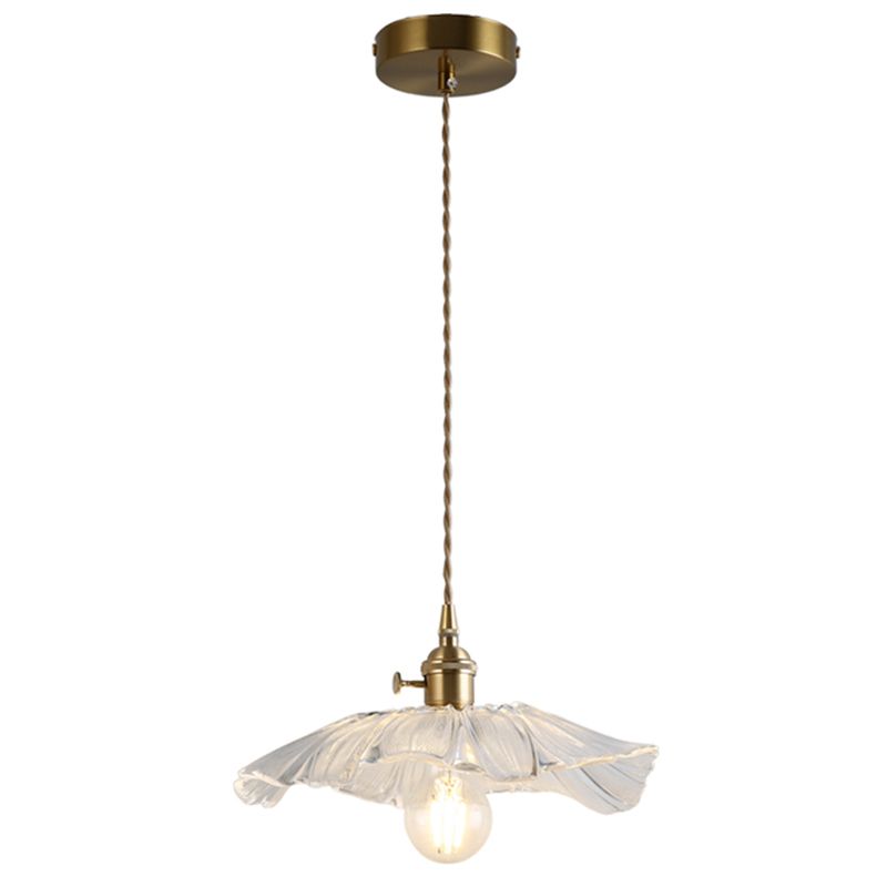 Flower Shape Shade Ceiling Pendant Lamp  Vintage Industrial  Clear Glass Hanging Light