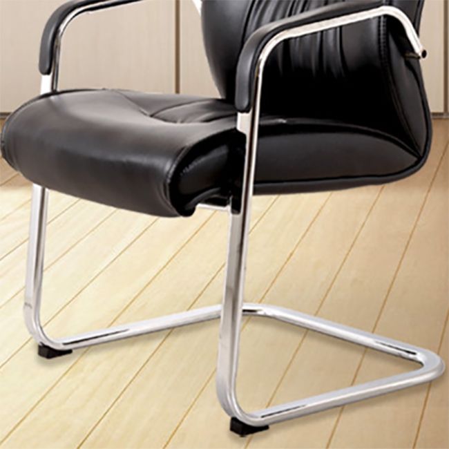 Contemporary Leather Task Chair Padded Arms Desk Chair for Office