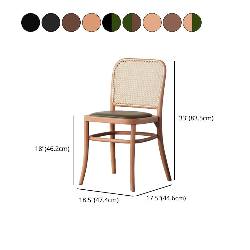 Traditional Style Side Chair Solid Wood Open Back Dining Chair for Hom