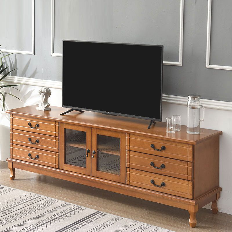 Traditional TV Stand Console Wooden TV Media Console for Living Room