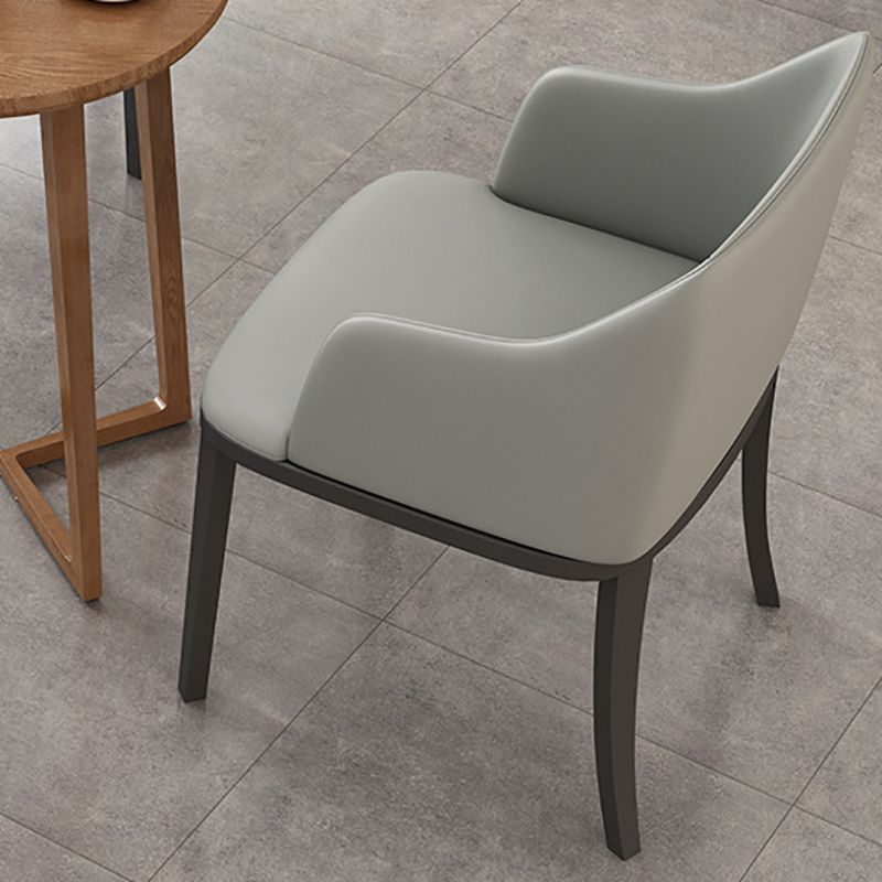 Modern Metal Dining Arm Chair Upholstered Side Chair for Dining Room