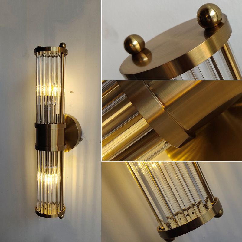 Ribbed Glass Vanity Light Fixtures Contemporary Bathroom Mirror Lamp