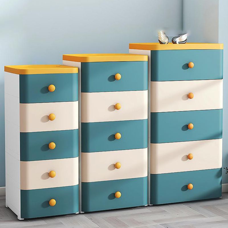 Scandinavian Vertical Kids Furniture Plastic Nursery Dresser with Drawers for Bathroom