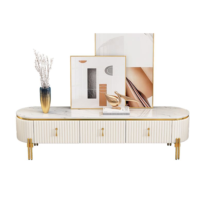 Marble TV Media Console Glam Media Console TV Stand for Living Room