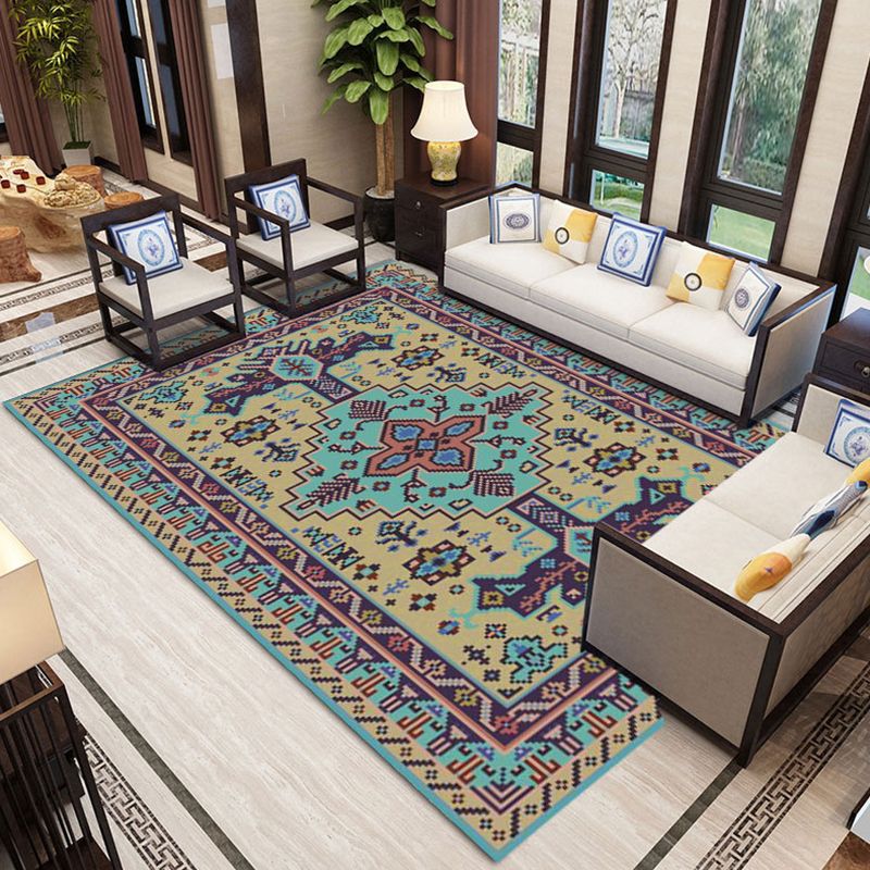 Perzisch Marokkaanse Tile Tapel Polyester tapijt Non-slip ruggebied Tapijt voor woningdecoratie
