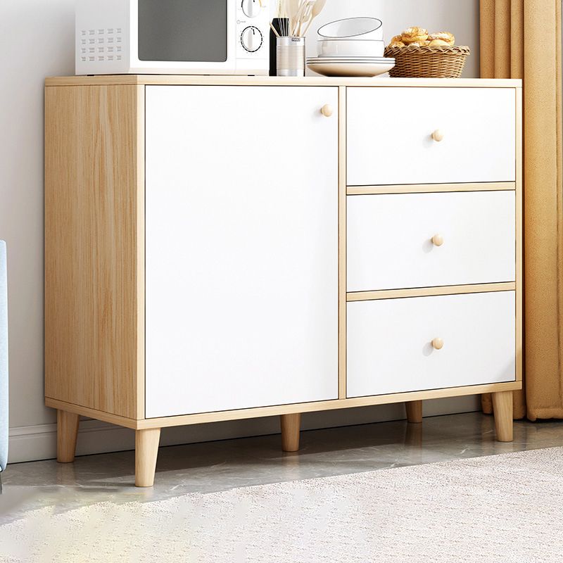 14.5 " D White Storage Chest Dresser Modern Style Storage Chest with Drawers and Doors