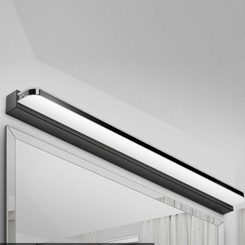 Plateado moderno simple luz de espejo simple lámpara de espejo led de metal nórdico para baño para baño