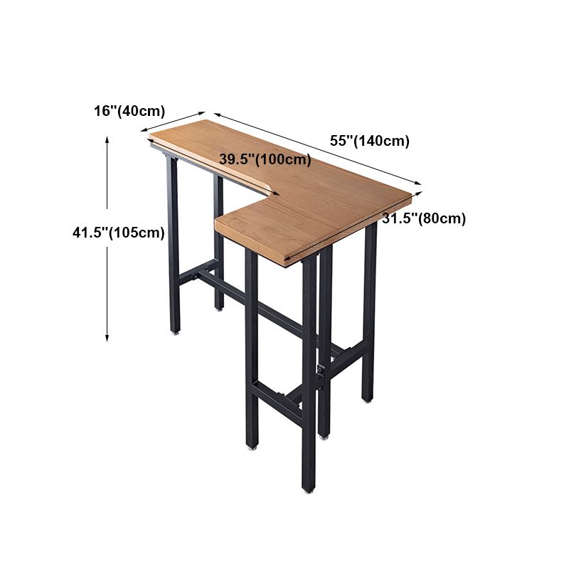 Industrial Black Iron Bar Table Wood Specialty Top 41.3"H Bistro Table for Living Room