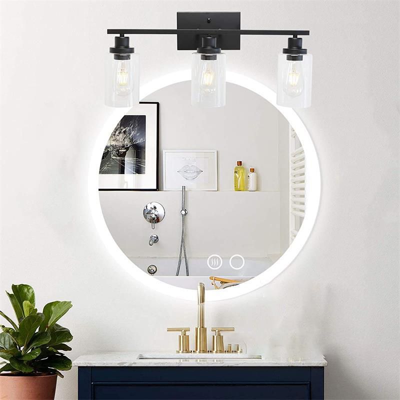 Glass Bath Vanity Lighting Polish Finish  Light for Bathroom