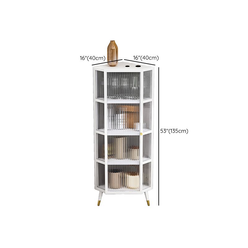 Industrial Corner Unit Curio Cabinet Metal Storage Cabinet for Living Room