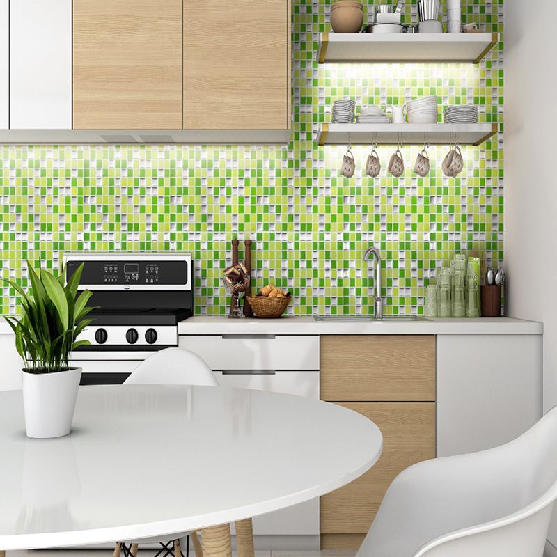 Bright Color Boho Wallpaper Panels 9.8' x 9.8" Mosaic Tile Peel Wall Covering for Kitchen