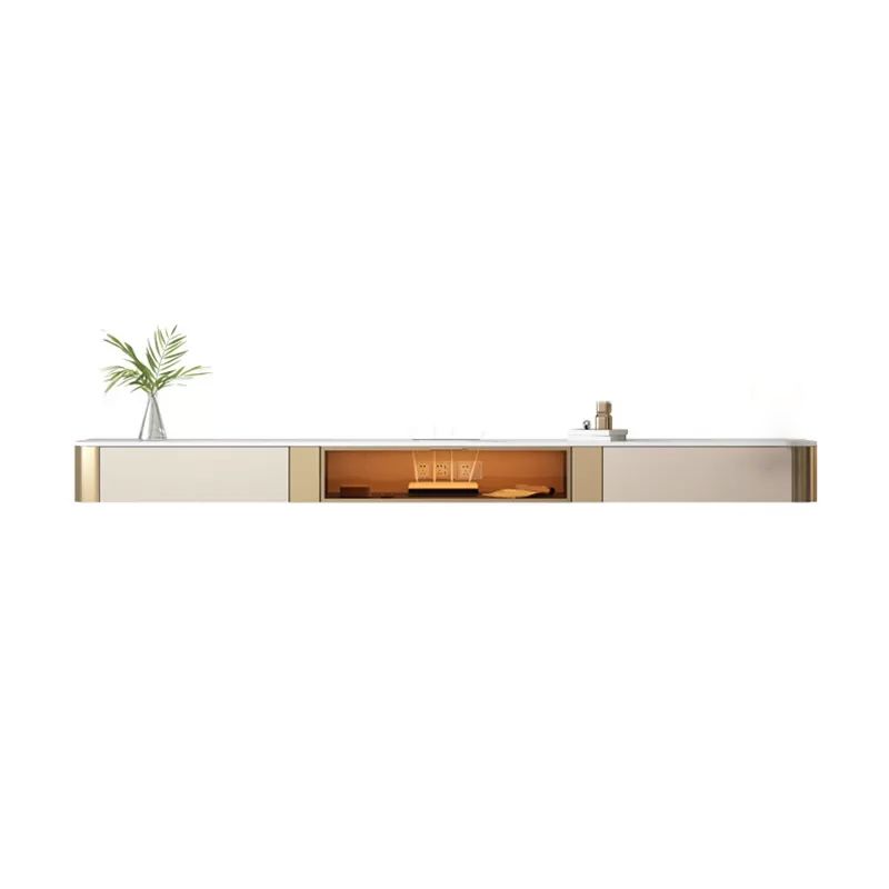 Stone TV Media Stand Contemporary TV Stand Console with Drawers