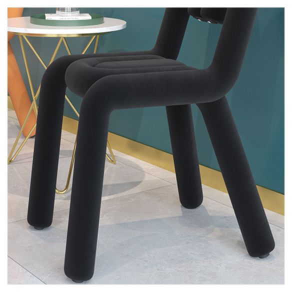 Contemporary Style Side Chair Velvet Open Back Dining Side Chair