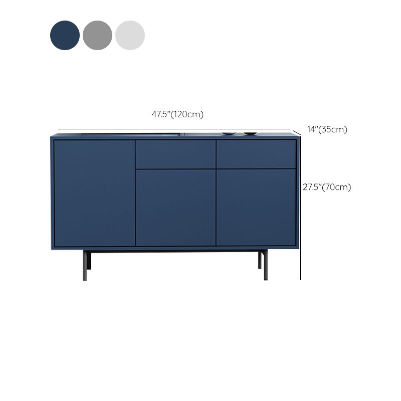 Modern Wooden Storage Sideboard Rectangle Sideboard Cabinet with Drawers and Doors