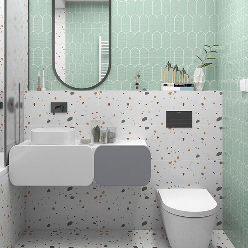 Modern Style Waterproof Wall Tile Geometric Print Straight Edge Rectangle Wall Tile