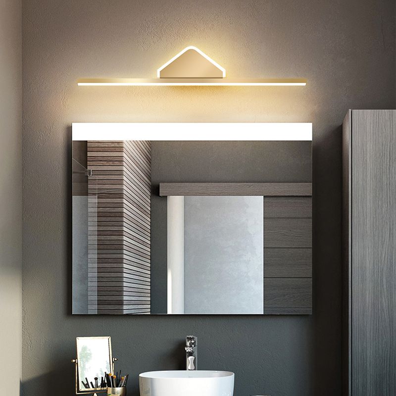 Minimalism LED Mirror Lamp Metal Vanity Light Fixtures in Gold for Bathroom