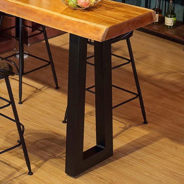 Industrial Dining Rectangle Table Wooden Bar Counter Table for Kitchen