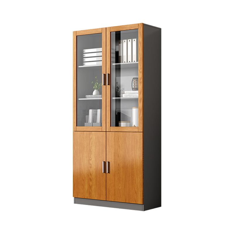 File Cabinet Wood and Glass Vertical Storage Shelves Contemporary File Cabinet