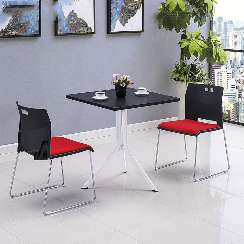 Armless Low Back Conference Chair Contemporary Steel Frame Chair