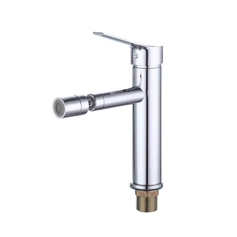 Modern Vessel Sink Faucet Copper Lever Handle Low Arc Retractable Vessel Faucet