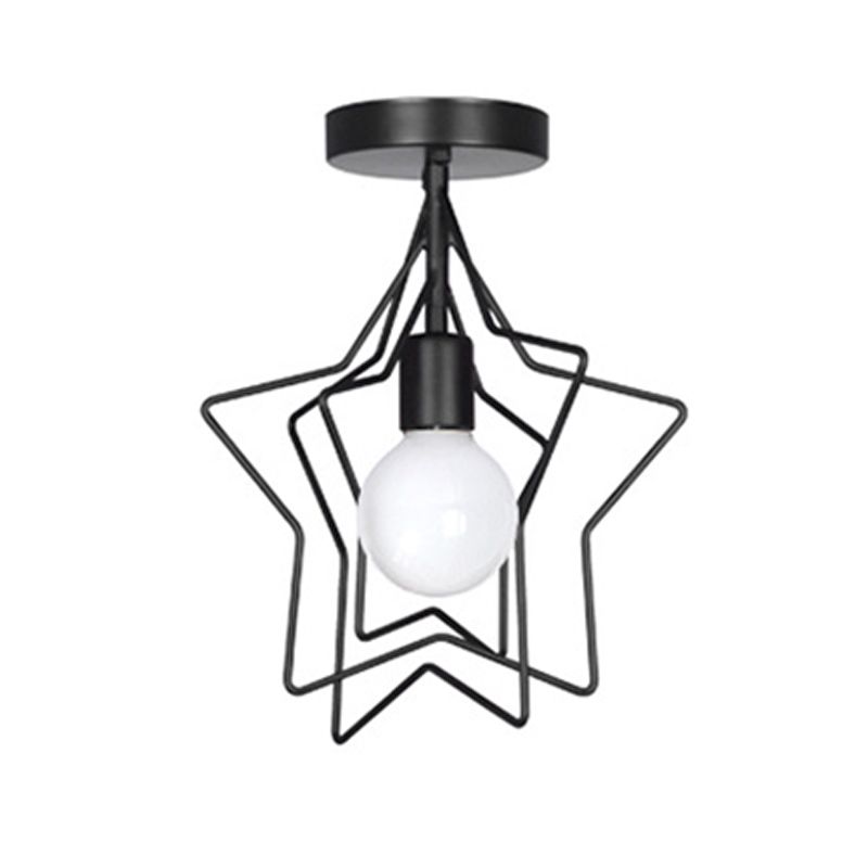 Contemporary Metal Ceiling Light Star Flush Mount Lighting for Bedroom