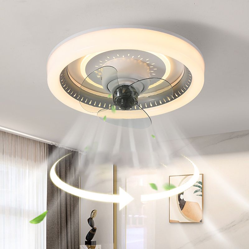 3-Blade LED Ceiling Fan Modernism Polish Finish Fan with Light for Room