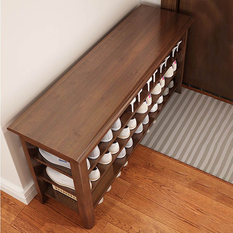 Modern Entryway Bench Wooden Seating Bench with Shelves , 12 inch W