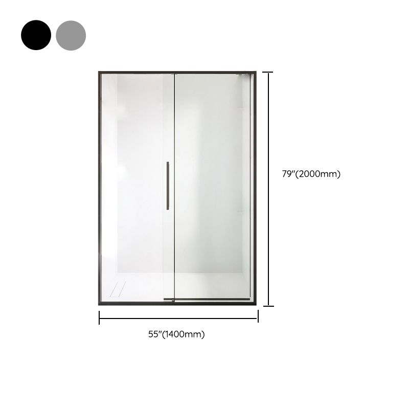 Black and Silver Shower Bath Door Framed Double Sliding Shower Bath Door