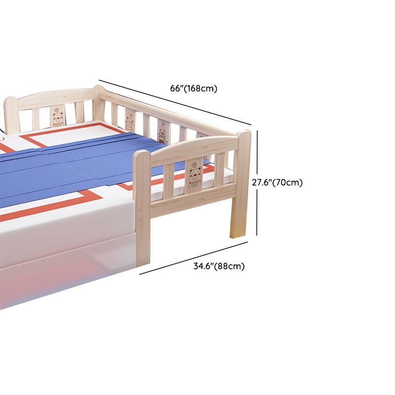 Solid Color Modern Baby Crib Solid Wood Arched Crib with Guardrail