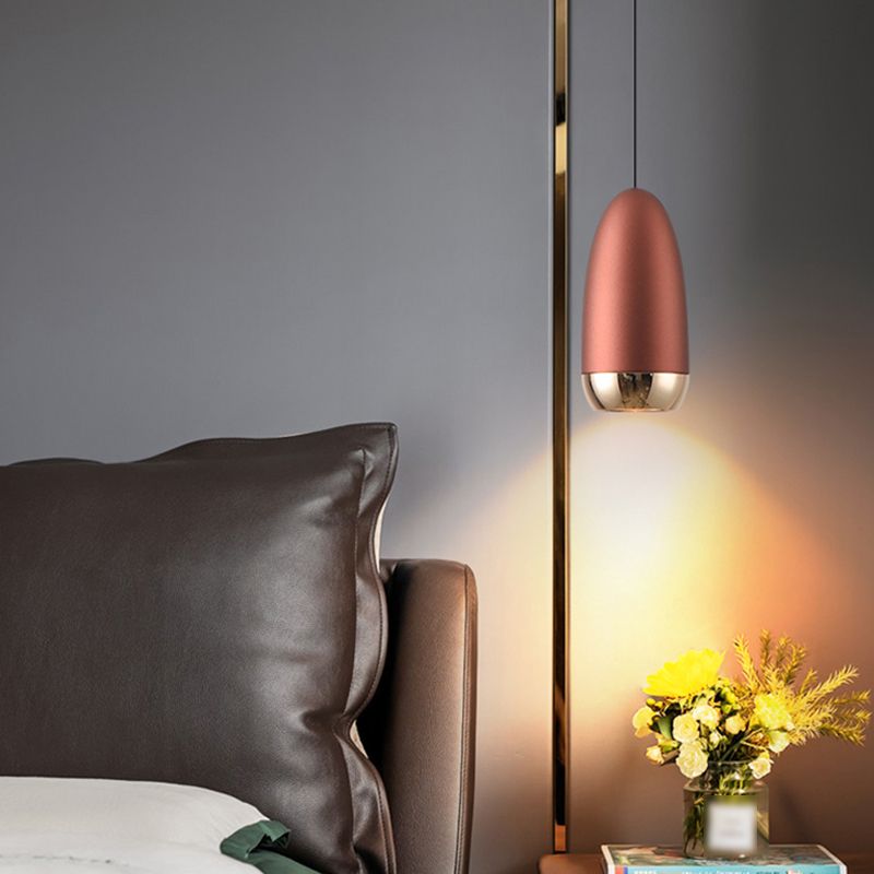 Nordic Geometric Pendant Light Aluminum Single Light Hanging Pendant for Bedroom