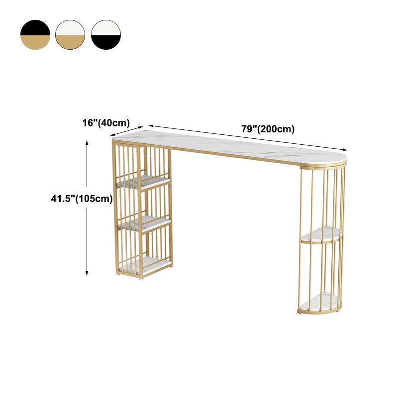 Contemporary Bar Table Artificial Stone Top 42-inch Height Pub Table for Dining Room