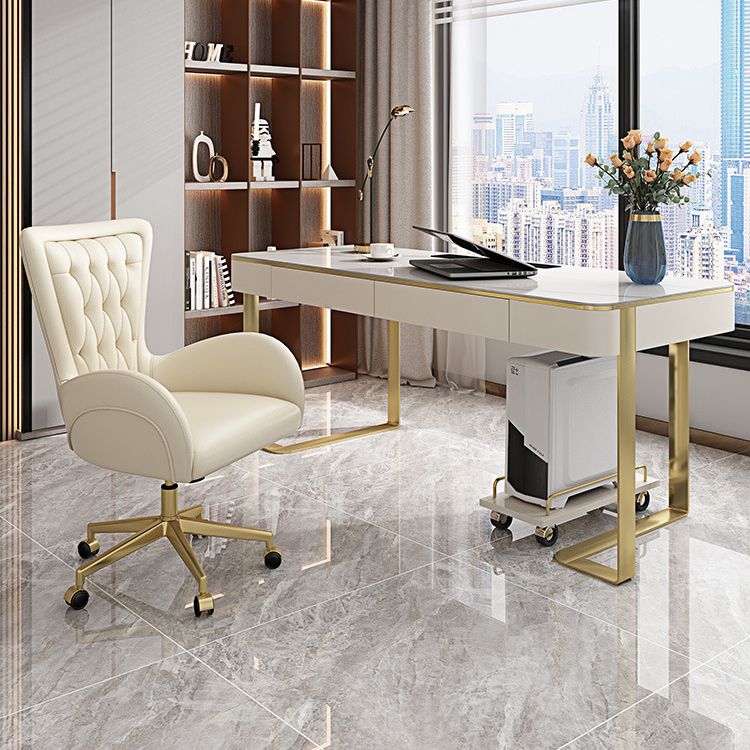 Modern Leather Task Chair Height-adjustable Desk Chair for Office