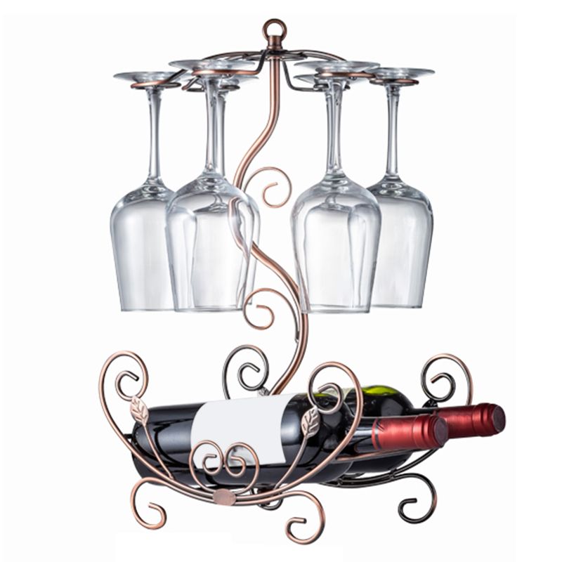 Countertop Wine Holder Rack Metal Wine Rack Kit with Wine Storage