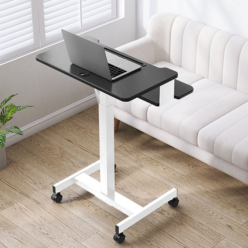 Rectangular Shaped Ambulatory Laptop Table Wood Writing Desk in Black/White