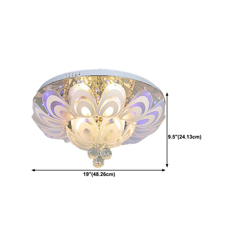 5/8/14-Light Modernism Golden Finish Flush Mount Lighting Round LED Ceiling Light